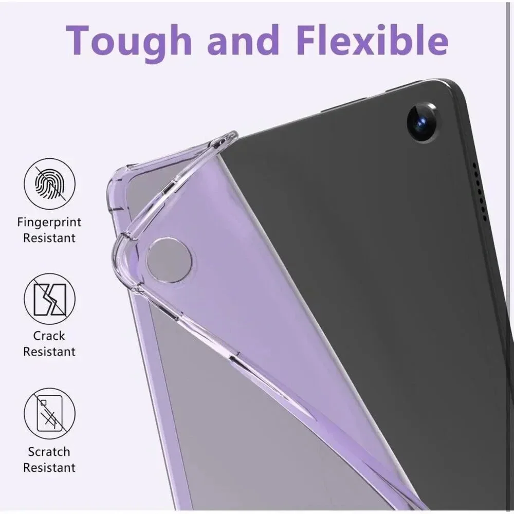 Purple Clear Case for Amazon Fire Max 11 2023 Release‎ Slim Soft TPU Transparent
